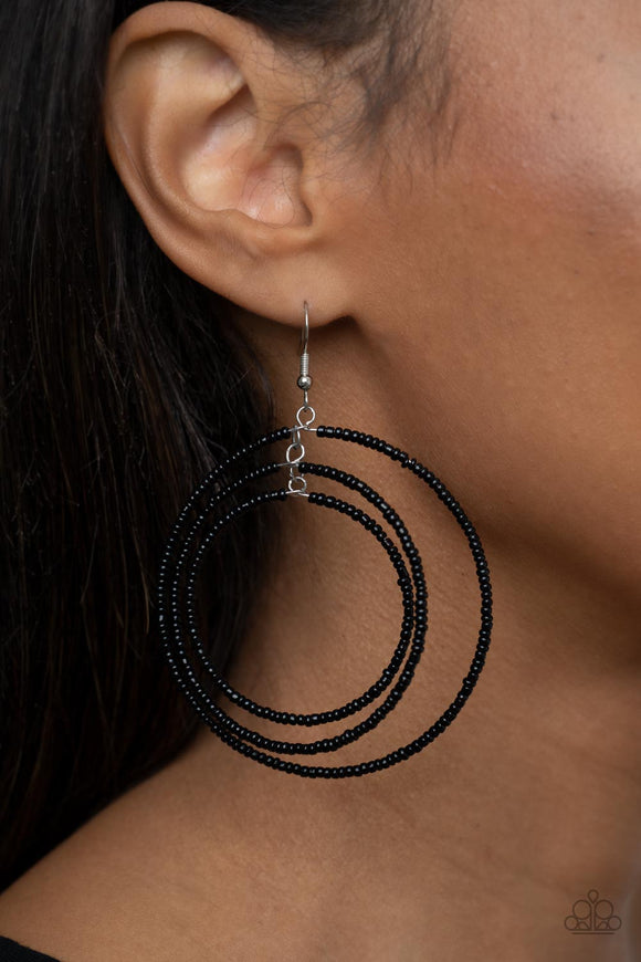 Paparazzi - Colorfully Circulating - Black Earrings