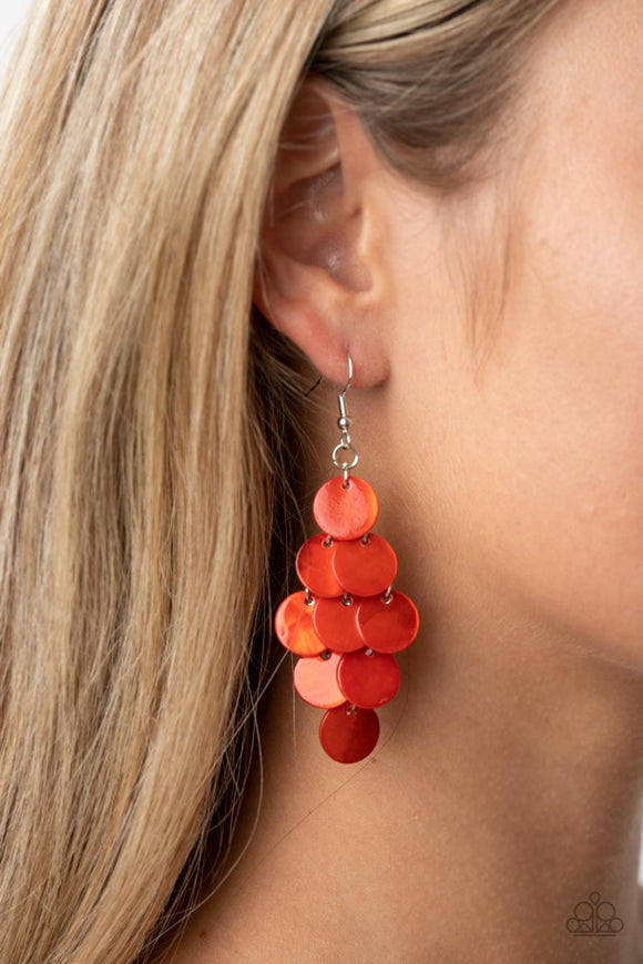 Paparazzi - Tropical Tryst - Orange Earrings