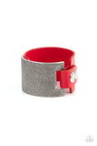 Paparazzi - Studded Synchronism - Red Snap Bracelet