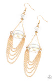 Paparazzi - Ethereally Extravagant - Gold Iridescent Earrings