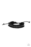 Paparazzi - Hard to PLEATS - Black Leather Bracelet