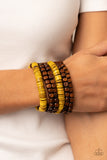 Paparazzi - Fiji Fiesta - Yellow Bracelet