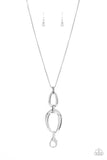 Paparazzi - Elegantly Entrancing - White Lanyard Necklace