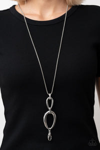 Paparazzi - Elegantly Entrancing - White Lanyard Necklace