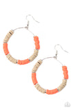 Paparazzi - Skillfully Stacked - Orange Earrings