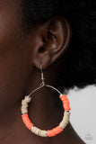 Paparazzi - Skillfully Stacked - Orange Earrings