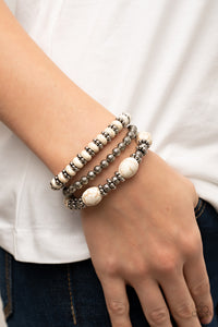 Paparazzi - Take by SANDSTORM - White Bracelet