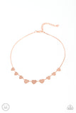 Paparazzi - Dainty Desire - Copper Heart Choker Necklace