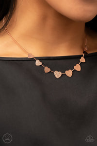 Paparazzi - Dainty Desire - Copper Heart Choker Necklace