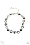 Paparazzi - Rhinestone Rollout - Silver Choker Necklace