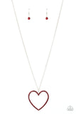 Paparazzi - Va-Va-VALENTINE - Red Long Heart Necklace