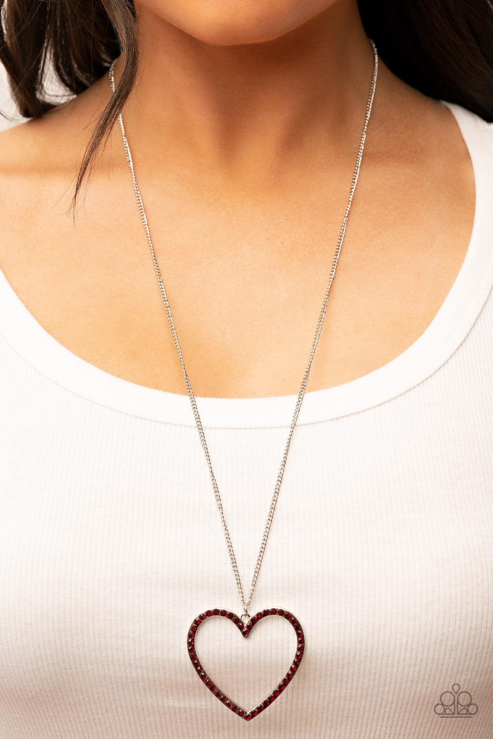 Gold Outline Heart Long Necklace
