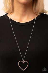 Paparazzi - Va-Va-VALENTINE - Pink Long Heart Necklace