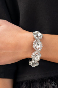 Paparazzi - For the Win - White Hinge Bracelet