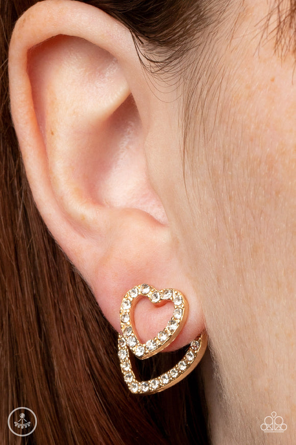 Paparazzi - Ever Enamored - Gold Post Earrings