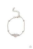 Paparazzi - Heartachingly Adorable - White Heart Bracelet