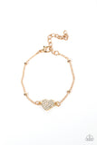 Paparazzi - Heartachingly Adorable - Gold Heart Bracelet