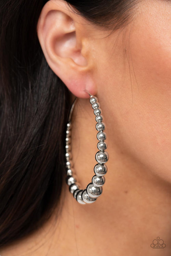 Paparazzi - Show Off Your Curves - Silver Hoop Earrings