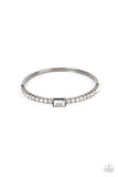 Paparazzi - Party Crashing Couture - Black Bangle Bracelet - Travona's Dazzling Jewels