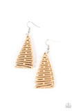 Paparazzi - Urban Delirium - Brown Wooden Earrings