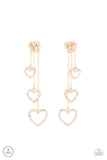 Paparazzi - Falling In Love - Gold Double-sided Earrings