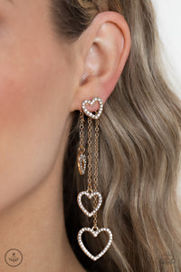 Paparazzi - Falling In Love - Gold Double-sided Earrings