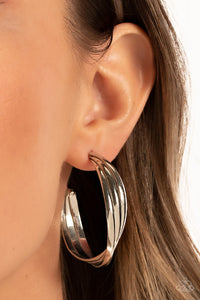 Paparazzi - Curvy Charmer - Silver Hoop Earrings