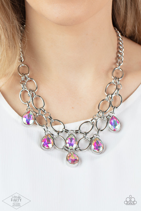 Paparazzi - Show-Stopping Shimmer - Multicolored Iridescent Necklace