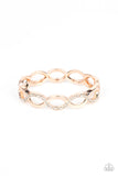 Paparazzi - Tailored Twinkle - Rose Gold Hinged Bracelet