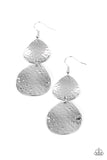 Paparazzi - Bait and Switch - Silver Earrings