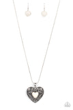 Paparazzi - Wholeheartedly Whimsical - White Heart Necklace