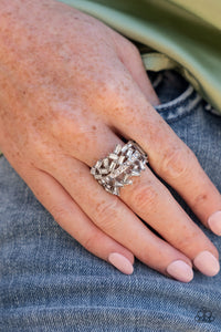 Paparazzi - Scattered Sensation - White Rhinestone Ring