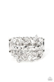 Paparazzi - Scattered Sensation - White Rhinestone Ring