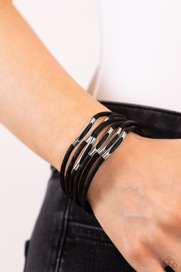 Paparazzi - Magnetic Personality - Black Bracelet