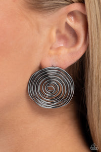 Paparazzi - COIL Over - Black Earrings