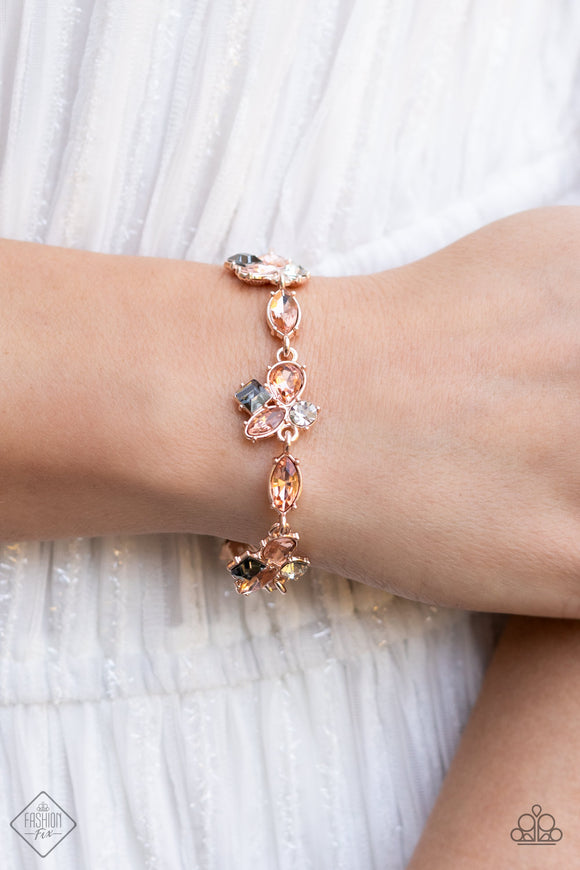 Paparazzi - Colorful Captivation - Rose Gold Bracelet