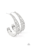 Paparazzi - Cold as Ice - White Rhinestone Earrings