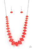 Paparazzi - Happy-GLOW-Lucky - Red Necklace