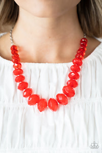 Paparazzi - Happy-GLOW-Lucky - Red Necklace