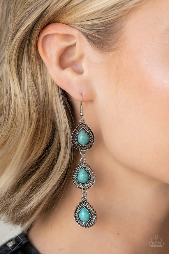 Paparazzi - Desertscape Dweller - Blue Earrings