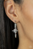 Paparazzi - Lone Star Shimmer - White Hoop Earrings