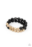 Paparazzi - Grecian Glamour - Black & Gold Bracelet