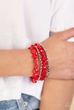 Paparazzi - Seaside Siesta - Red Bracelet