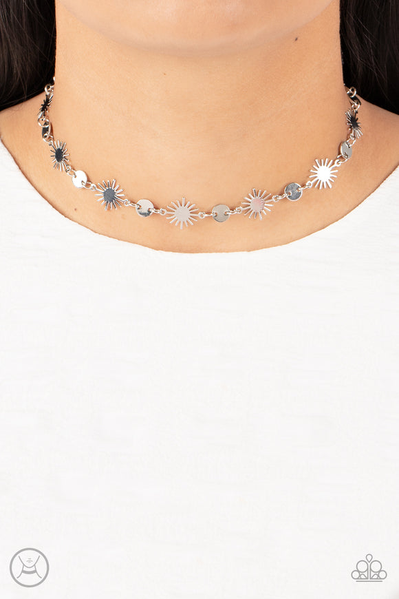 Paparazzi - Astro Goddess - Silver Choker Necklace