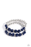 Paparazzi - Two by Two Twinkle - Blue Stretch Bracelet