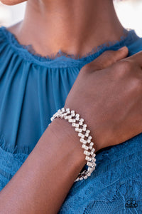 Paparazzi - Seize the Sizzle - White Rhinestone Bracelet