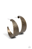 Paparazzi - Lecture on Texture - Brass Hoop Earrings