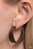 Paparazzi - Lecture on Texture - Brass Hoop Earrings