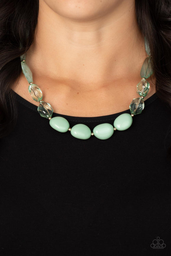 Paparazzi - Private Paradise - Green Necklace