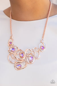 Paparazzi - Warp Speed - Rose Gold Necklace